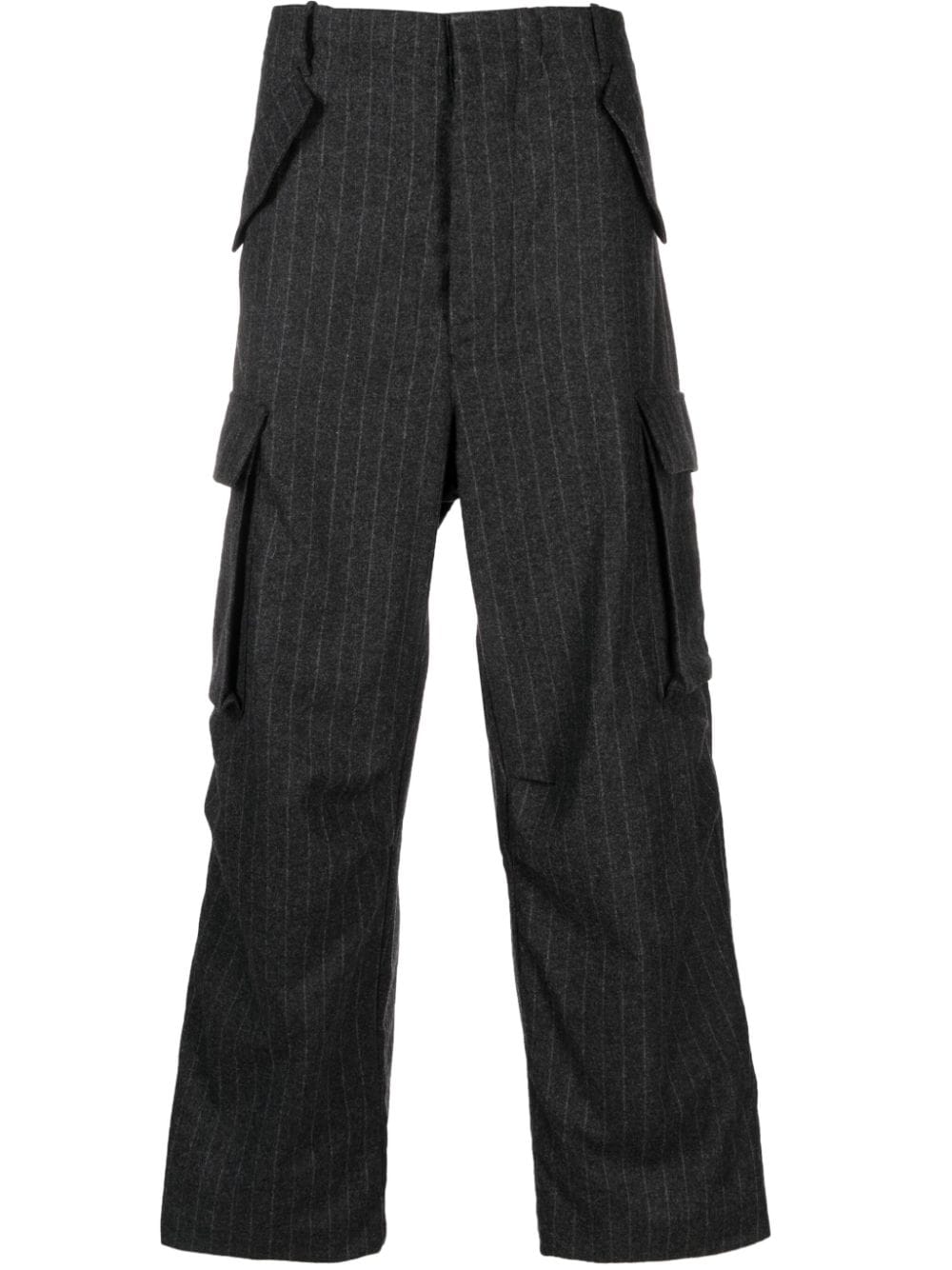 Laneus pinstripe wool-blend cargo trousers - Grey von Laneus