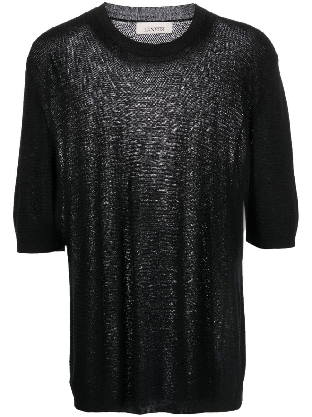 Laneus short-sleeve Bemberg sweatshirt - Black von Laneus