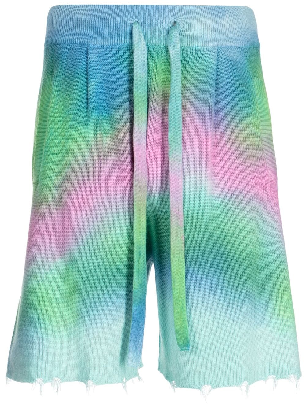 Laneus tie-dye ribbed-knit shorts - Multicolour von Laneus