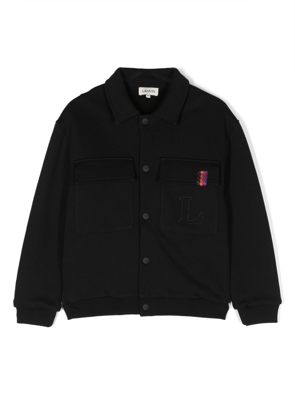 Lanvin Enfant Curb logo-embroidered bomber jacket - Black