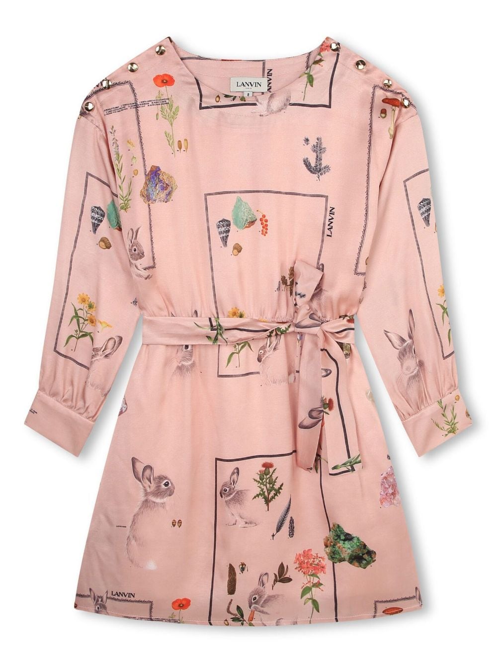 Lanvin Enfant botanical-print satin dress - Pink von Lanvin Enfant