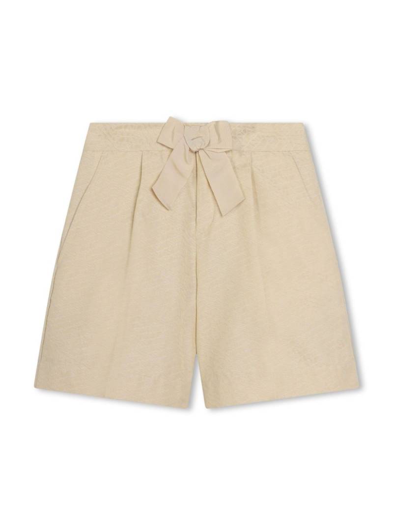 Lanvin Enfant bow-detail cotton shorts - Neutrals von Lanvin Enfant