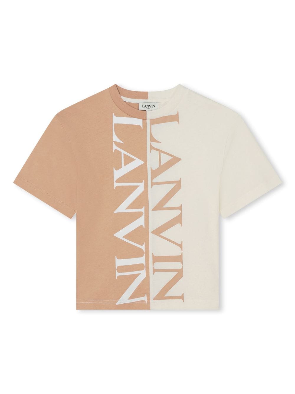 Lanvin Enfant colour-block logo-print T-shirt - Neutrals von Lanvin Enfant