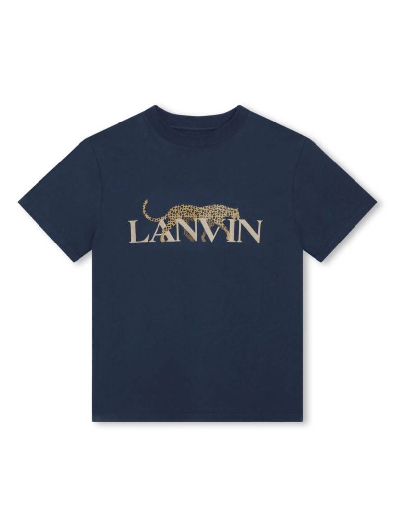 Lanvin Enfant leopard-print cotton T-shirt - Blue von Lanvin Enfant