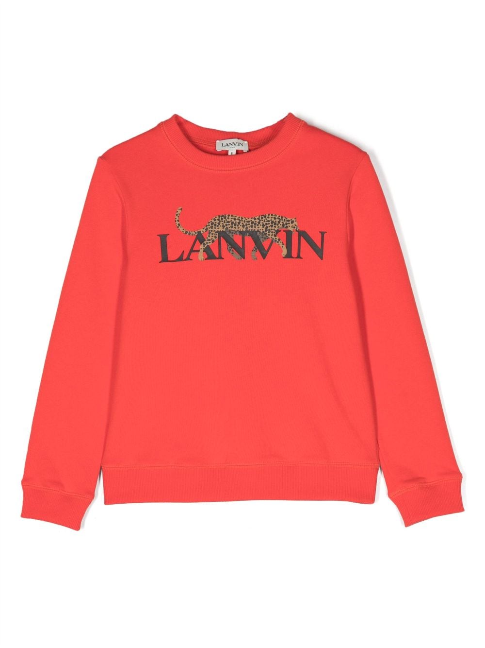 Lanvin Enfant leopard-print logo sweatshirt - Red von Lanvin Enfant