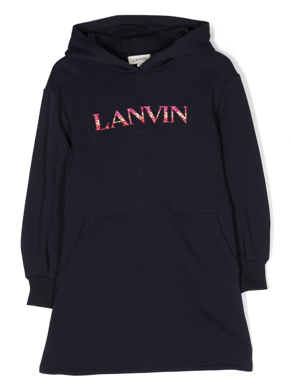Lanvin Enfant logo-appliqué hooded dress - Blue von Lanvin Enfant