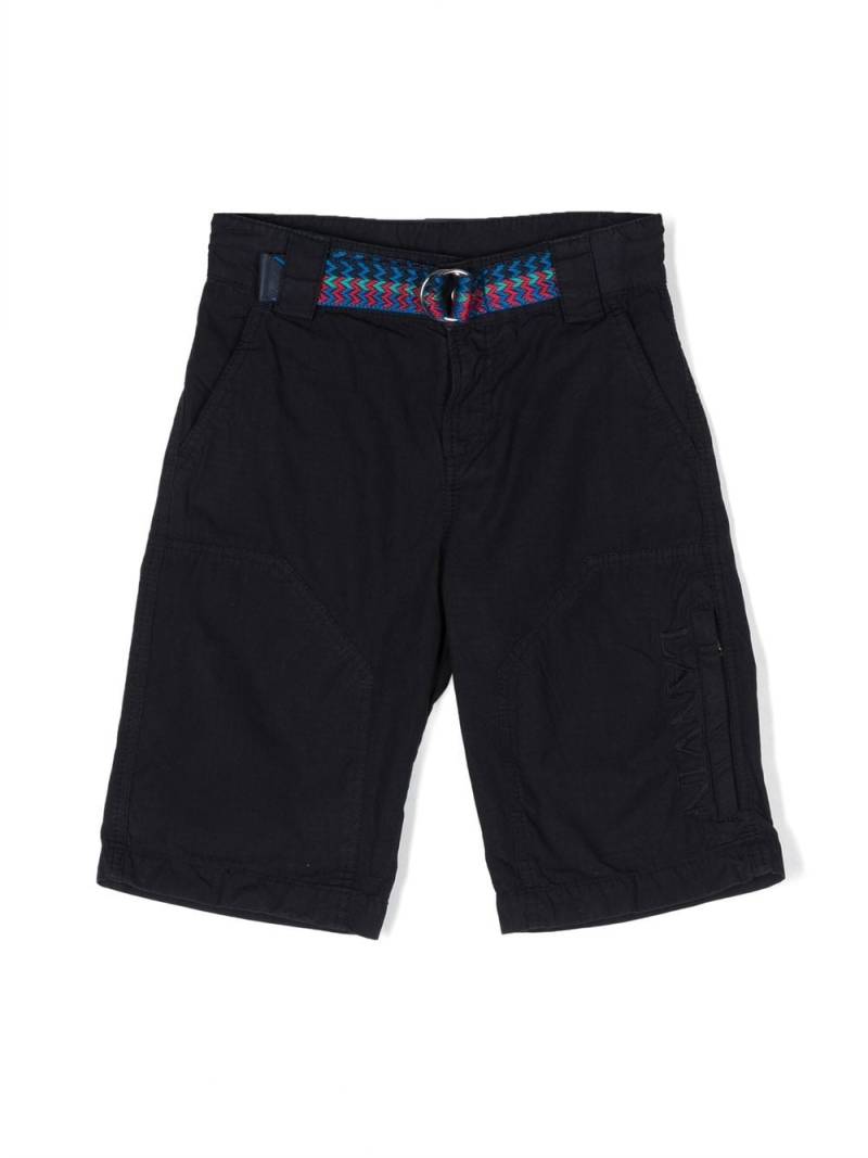 Lanvin Enfant logo-embroidered chino shorts - Blue von Lanvin Enfant