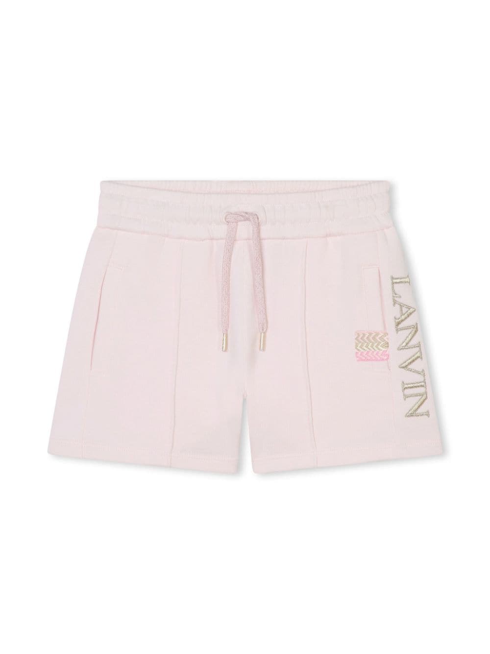 Lanvin Enfant logo-embroidered cotton shorts - Pink von Lanvin Enfant