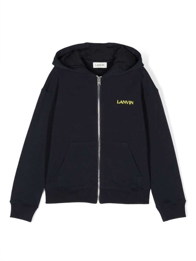Lanvin Enfant logo-embroidered hooded jacket - Blue von Lanvin Enfant