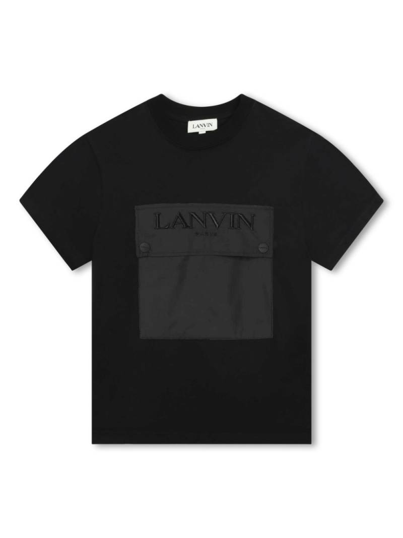 Lanvin Enfant logo-embroidered organic cotton T-shirt - Black von Lanvin Enfant