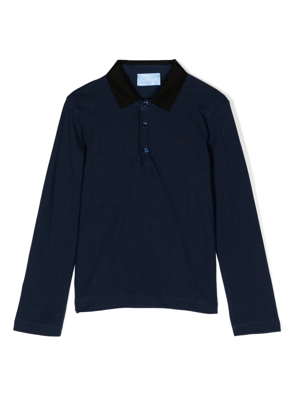 Lanvin Enfant logo-embroidered piqué polo shirt - Blue von Lanvin Enfant