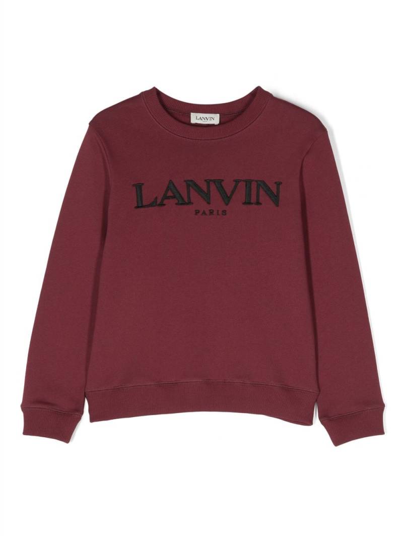 Lanvin Enfant logo-embroidered cotton sweatshirt von Lanvin Enfant