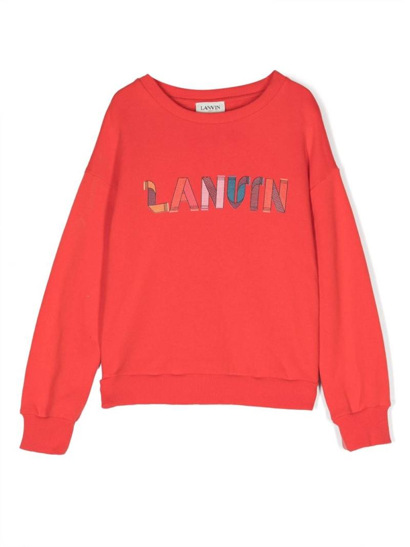Lanvin Enfant logo-print cotton sweatshirt - Red von Lanvin Enfant