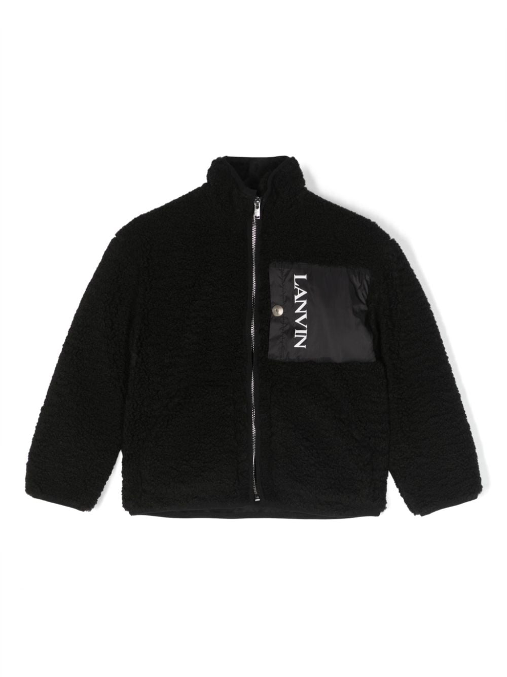 Lanvin Enfant logo-print fleece padded jacket - Black von Lanvin Enfant