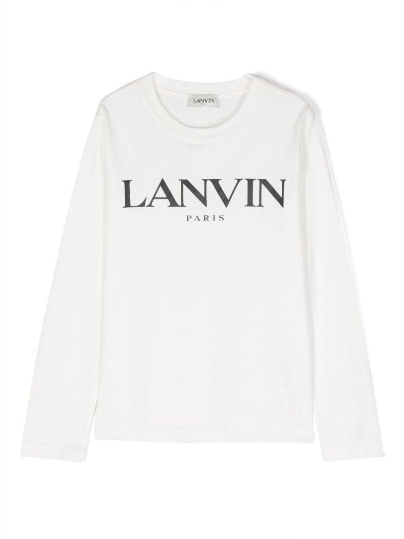Lanvin Enfant logo-print long-sleeved T-shirt - White von Lanvin Enfant