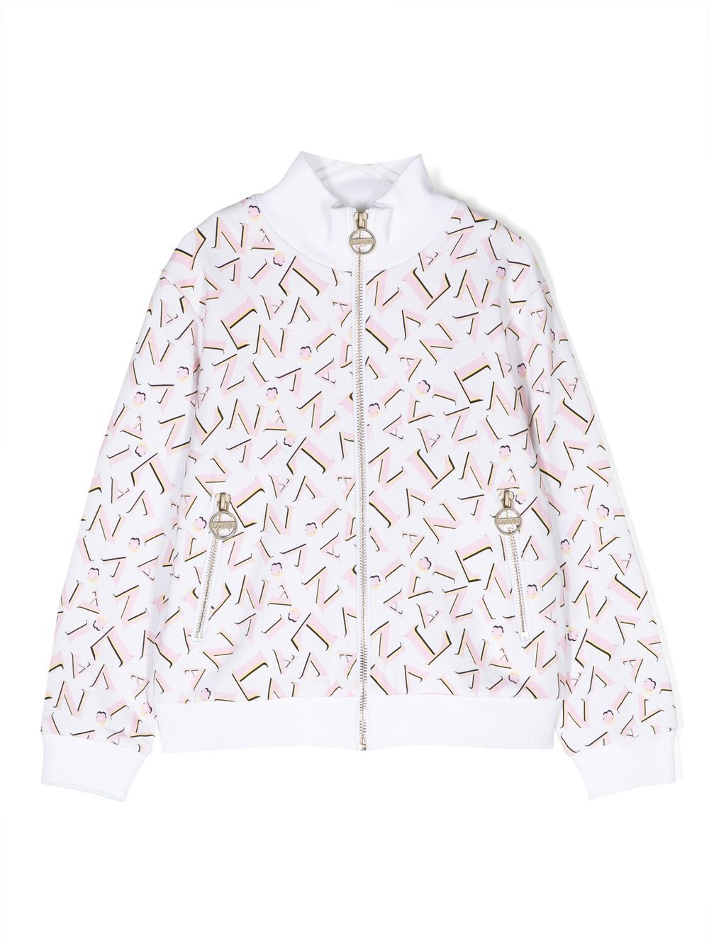 Lanvin Enfant logo-print zip-through sweatshirt - White von Lanvin Enfant