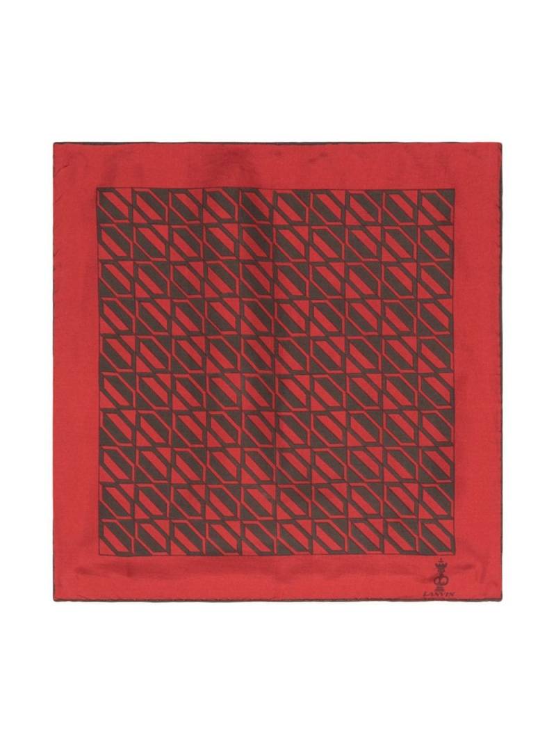 Lanvin Pre-Owned 1990s abstract-print silk scarf - Red von Lanvin Pre-Owned