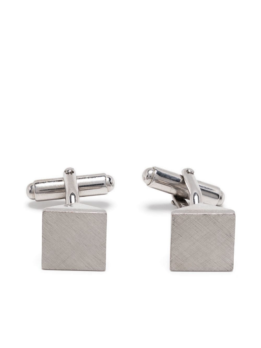 Lanvin Pre-Owned 1990s brushed effect silver-tone cufflinks von Lanvin Pre-Owned
