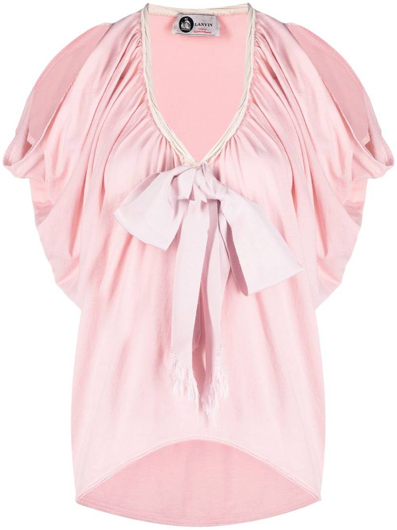 Lanvin Pre-Owned 2000s bow detail ruched blouse - Pink von Lanvin Pre-Owned