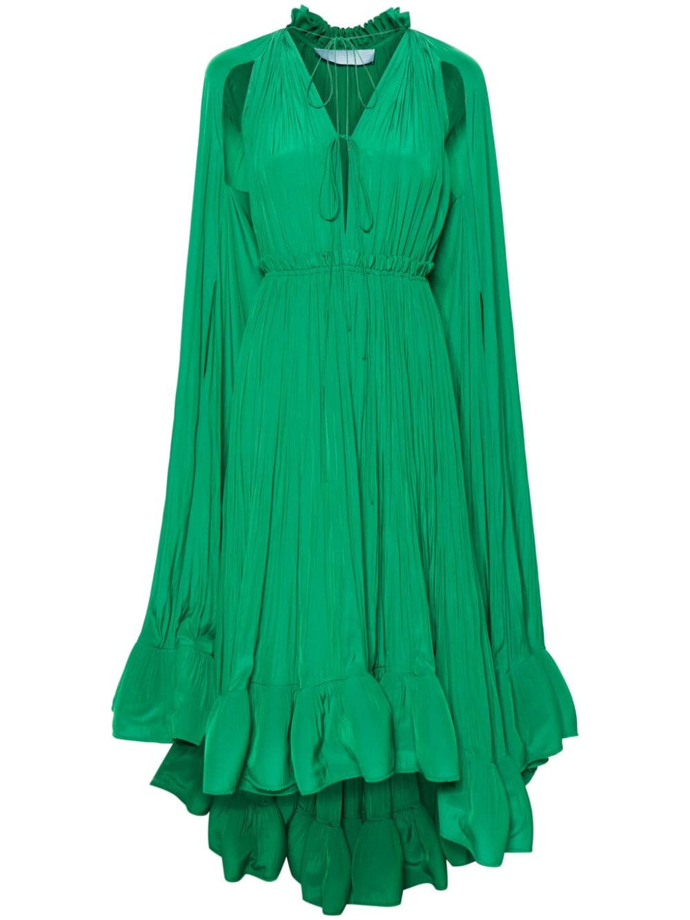 Lanvin Pre-Owned cape-design ruffled dress - Green von Lanvin Pre-Owned