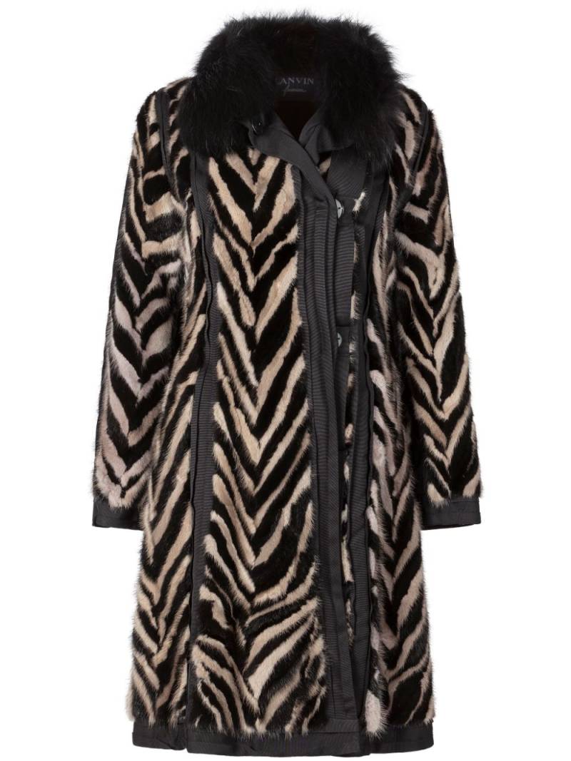 Lanvin Pre-Owned tiger-print faux-fur coat - Black von Lanvin Pre-Owned