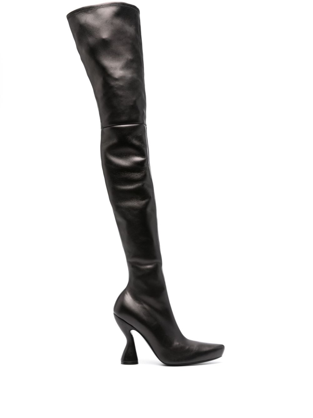 Lanvin 100mm leather thigh-high boots - Black von Lanvin