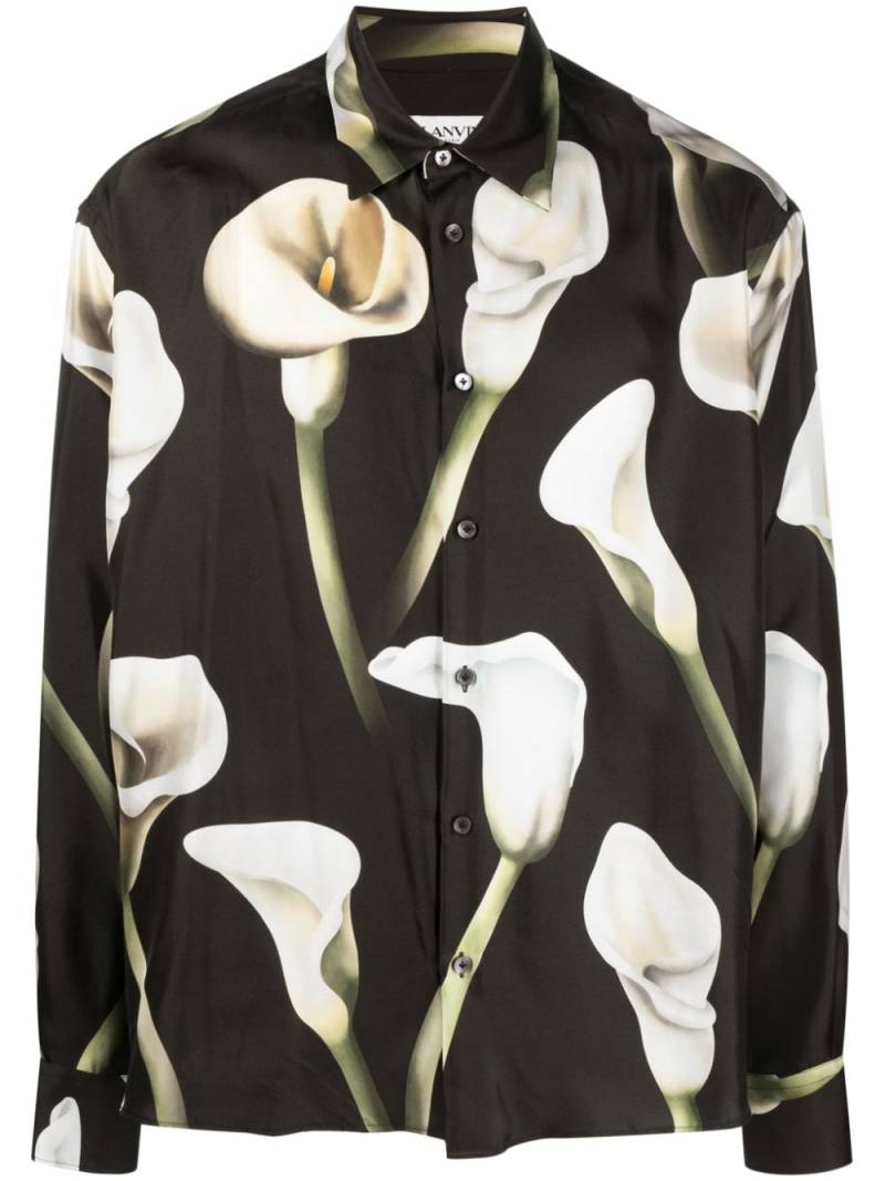 Lanvin Calla Lily print silk shirt - Black von Lanvin