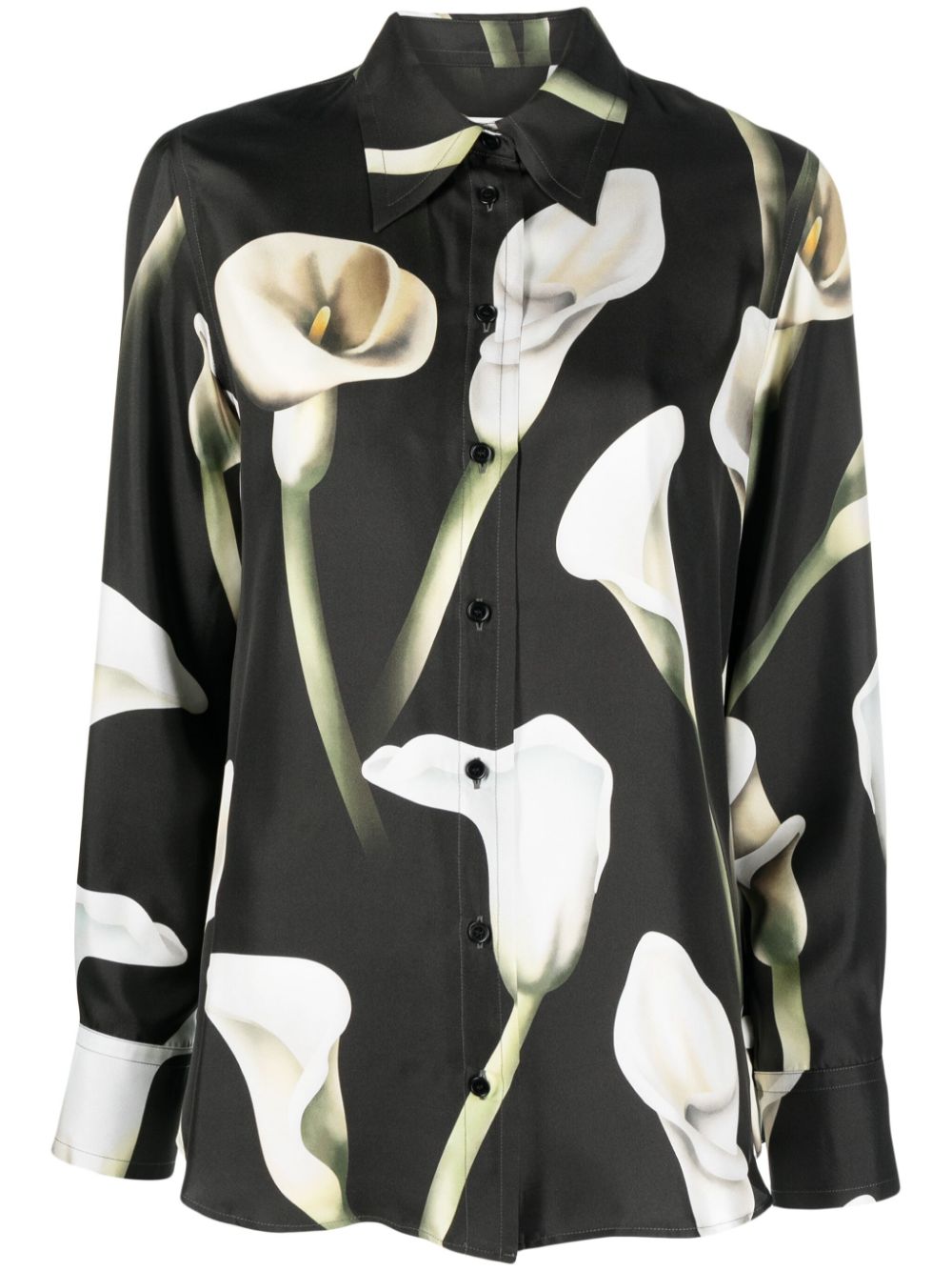 Lanvin Calla Lily-print silk shirt - Green von Lanvin