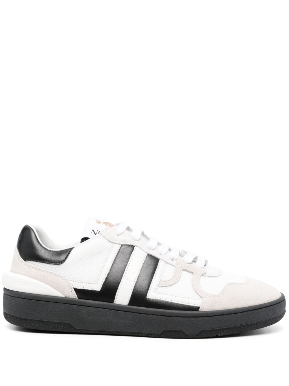 Lanvin Clay mesh-detail leather sneakers - White von Lanvin