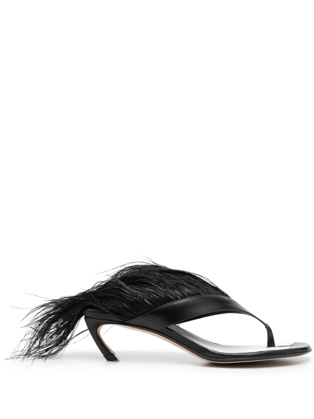 Lanvin Feather Swing 65 leather sandals - Black von Lanvin