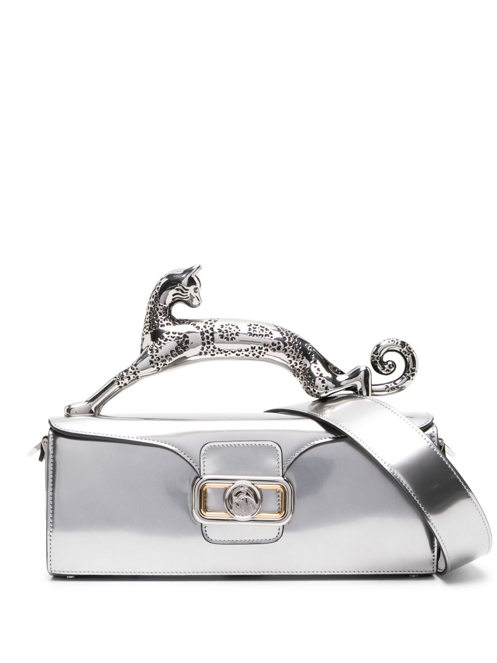 Lanvin Pencil Cat leather tote bag - Silver von Lanvin