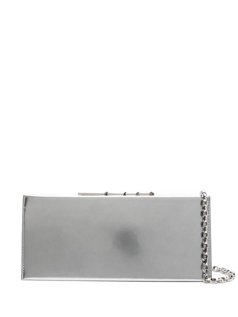 Lanvin Sequence metallic leather clutch bag - Silver von Lanvin