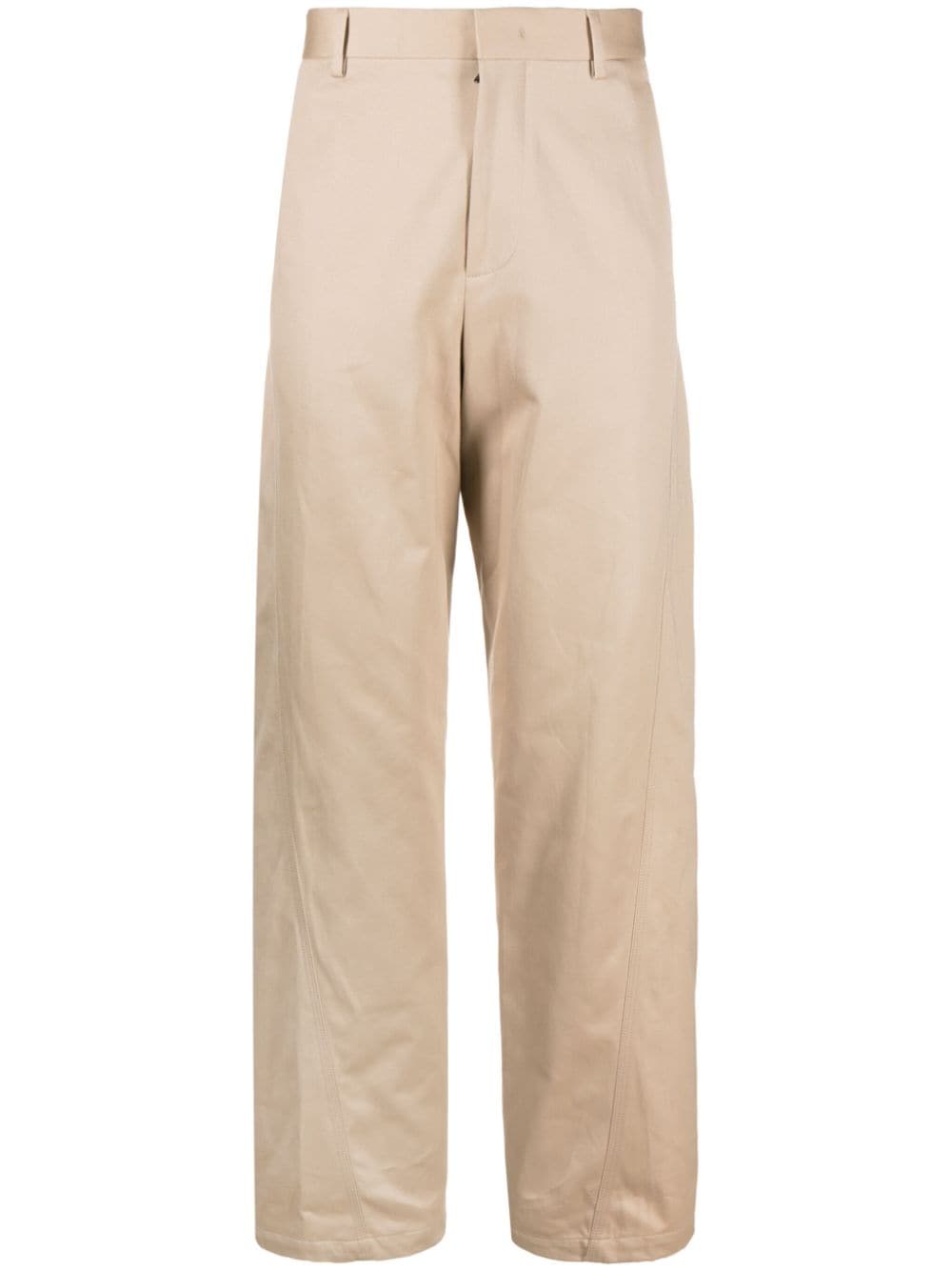 Lanvin Twisted cotton chino trousers - Neutrals von Lanvin