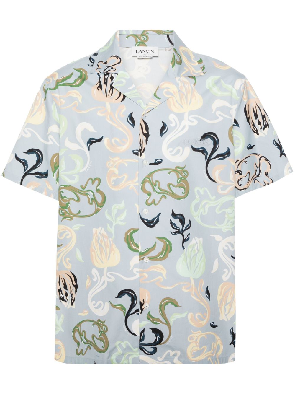 Lanvin abstract-print cotton shrit - Blue von Lanvin