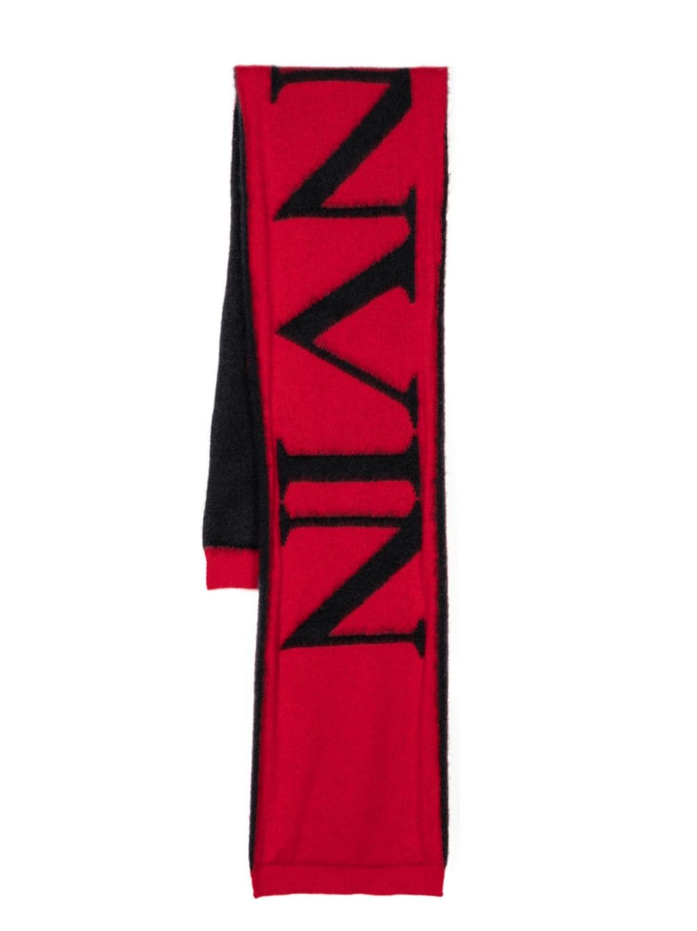 Lanvin brushed intarsia-knit scarf - Red von Lanvin
