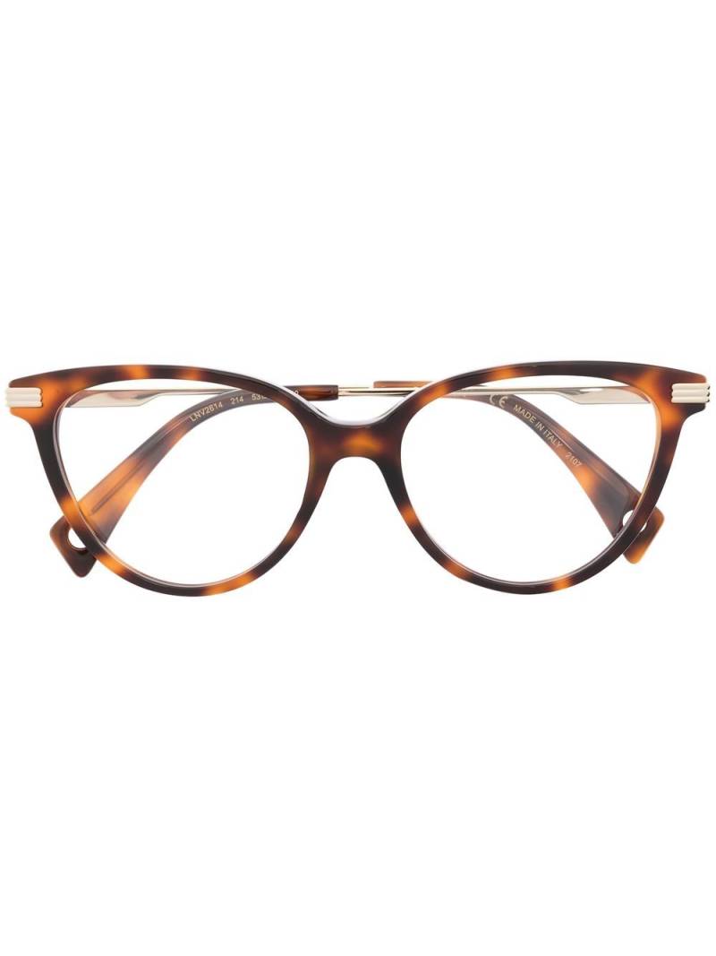 Lanvin cat-eye tortoiseshell-effect glasses - Brown von Lanvin