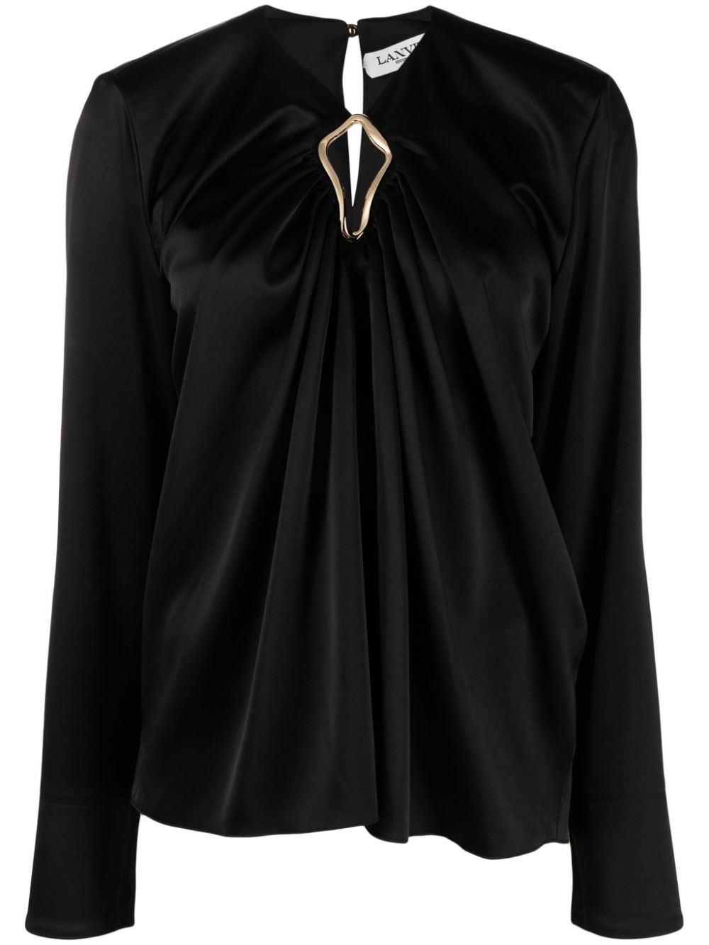 Lanvin draped long-sleeved blouse - Black von Lanvin
