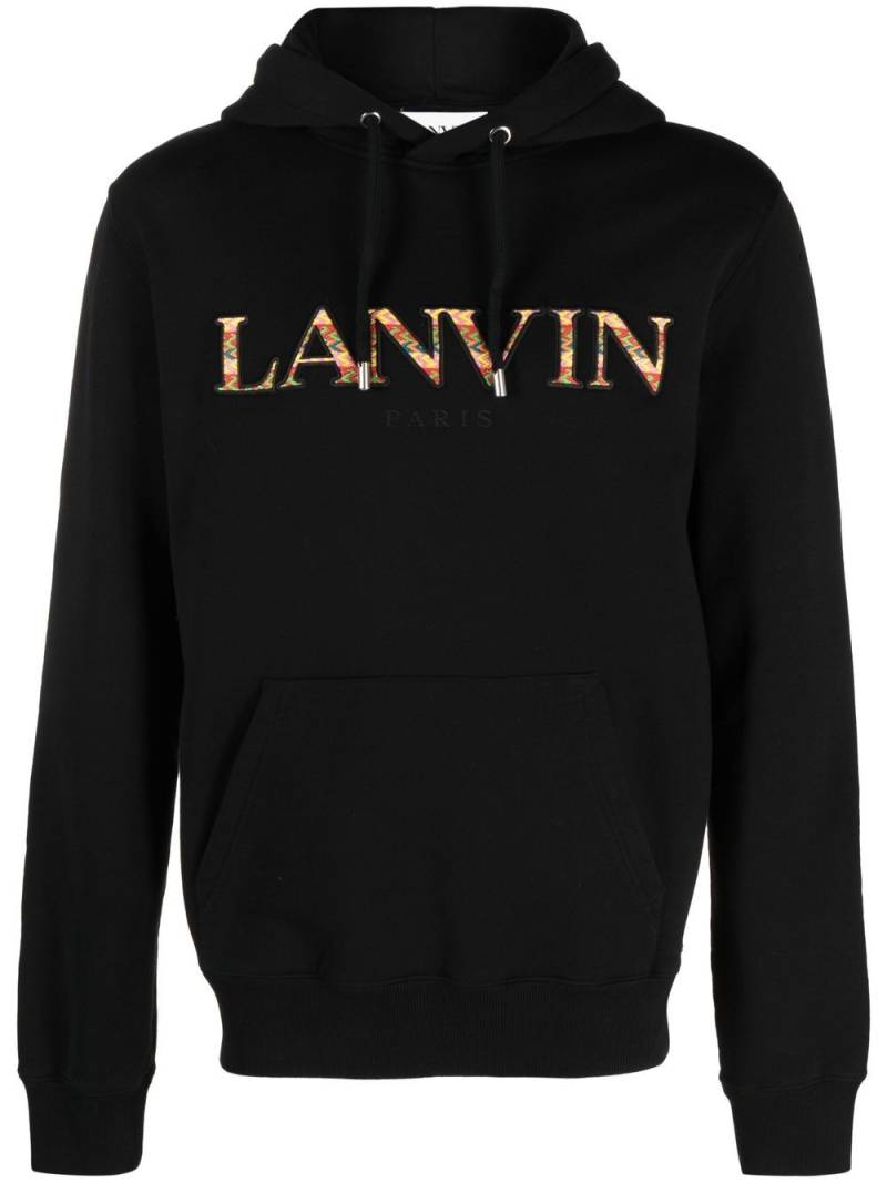 Lanvin embroidered-logo cotton hoodie - Black von Lanvin