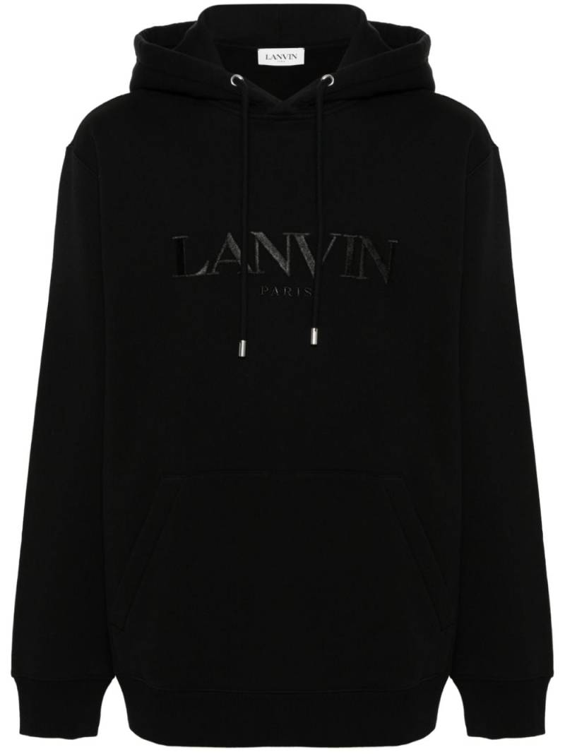Lanvin embroidered-logo cotton hoodie - Black von Lanvin