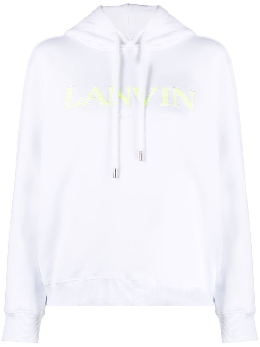 Lanvin embroidered-logo cotton hoodie - White von Lanvin