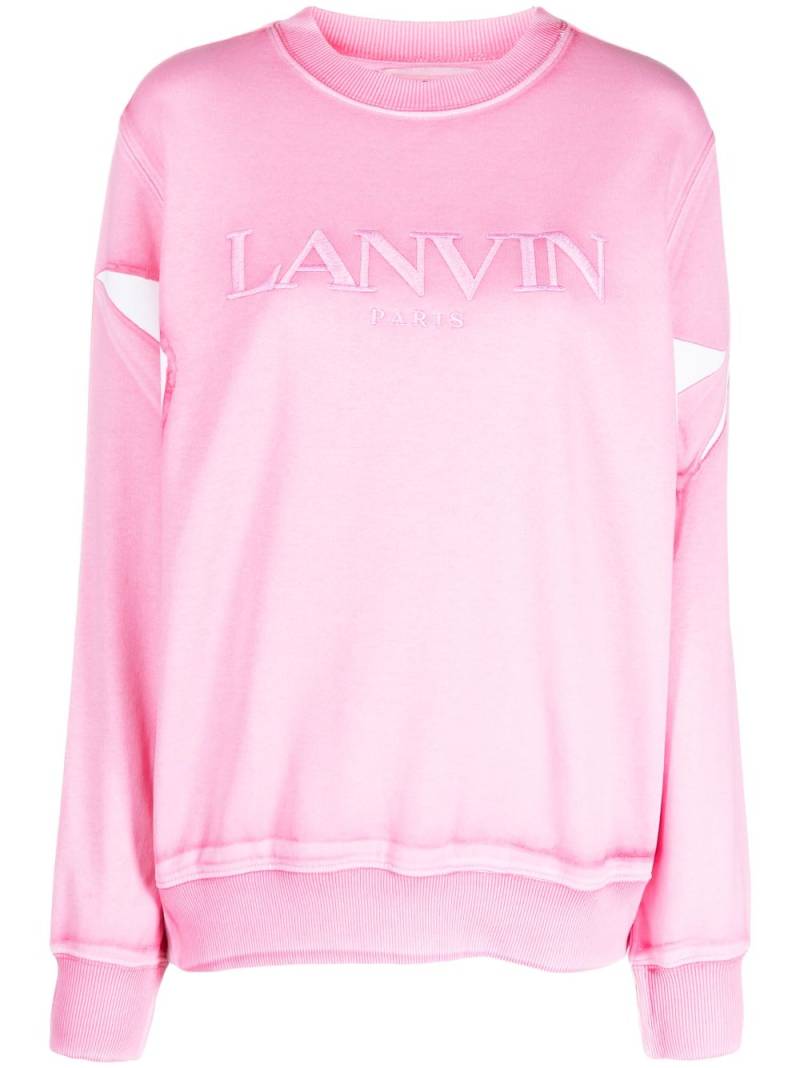 Lanvin embroidered-logo crew-neck sweatshirt - Pink von Lanvin