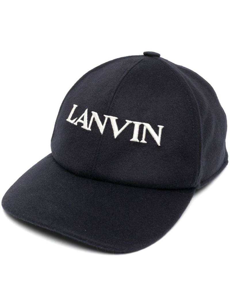 Lanvin embroidered-logo felt cap - Blue von Lanvin