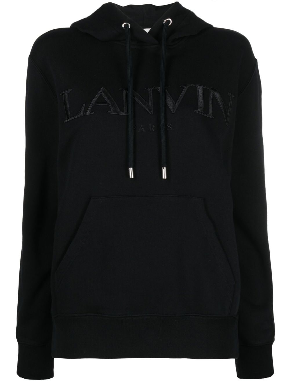 Lanvin embroidered-logo long-sleeve hoodie - Black von Lanvin