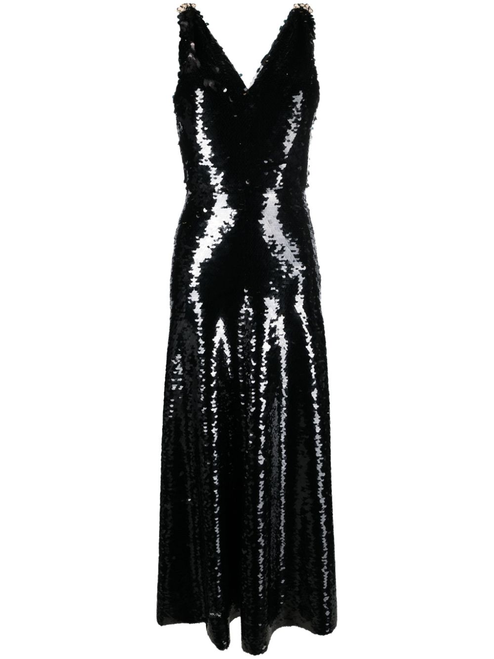 Lanvin embroidered-sequin A-line maxi dress - Black von Lanvin
