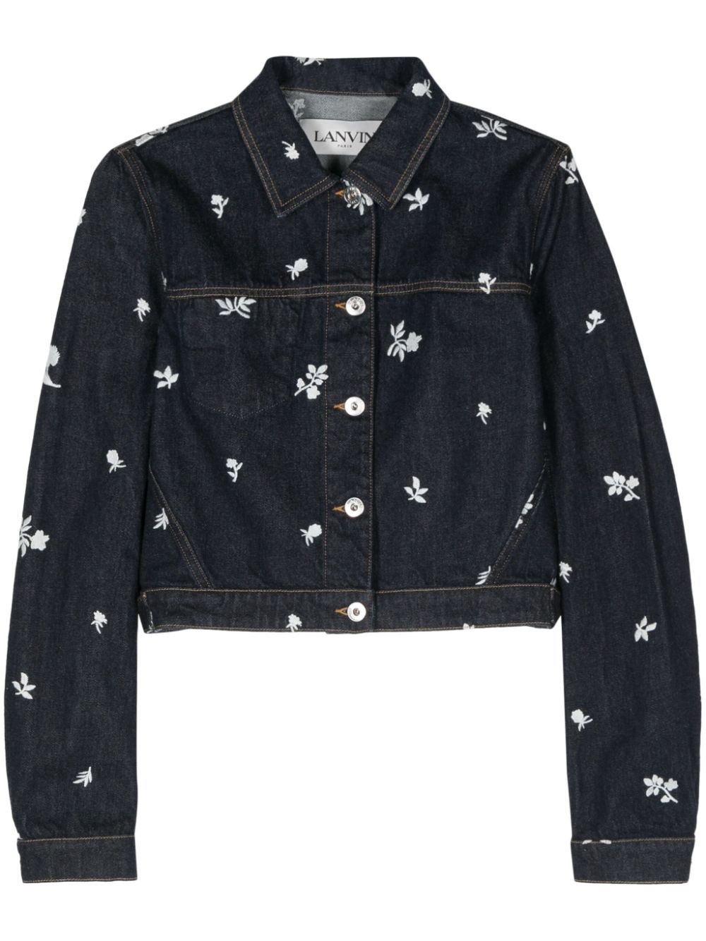 Lanvin floral-embroidered denim jacket - Blue von Lanvin