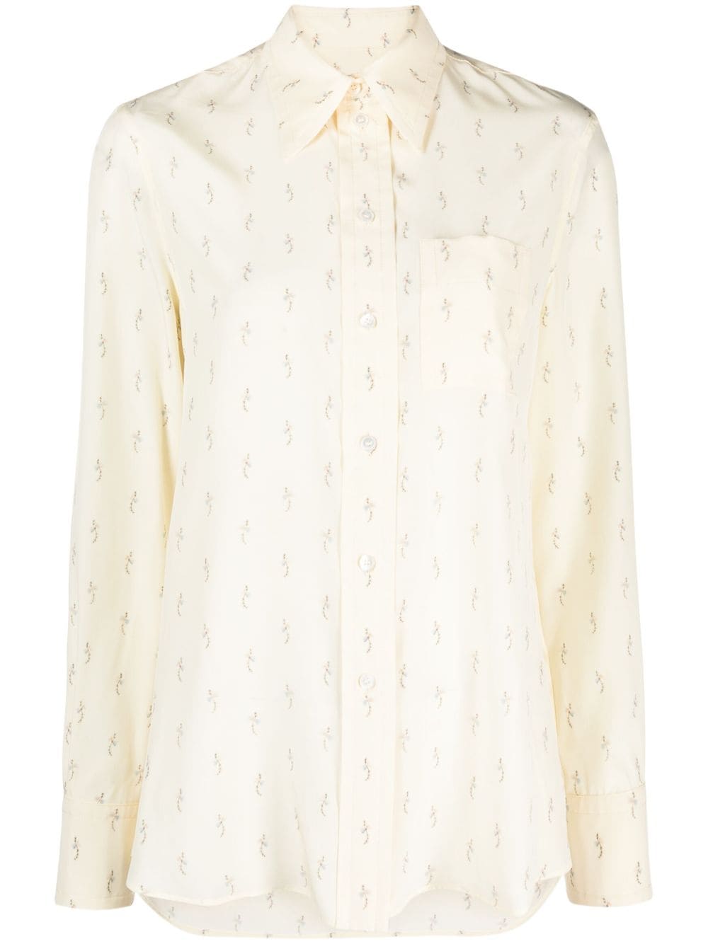 Lanvin flower jacquard silk shirt - Yellow von Lanvin