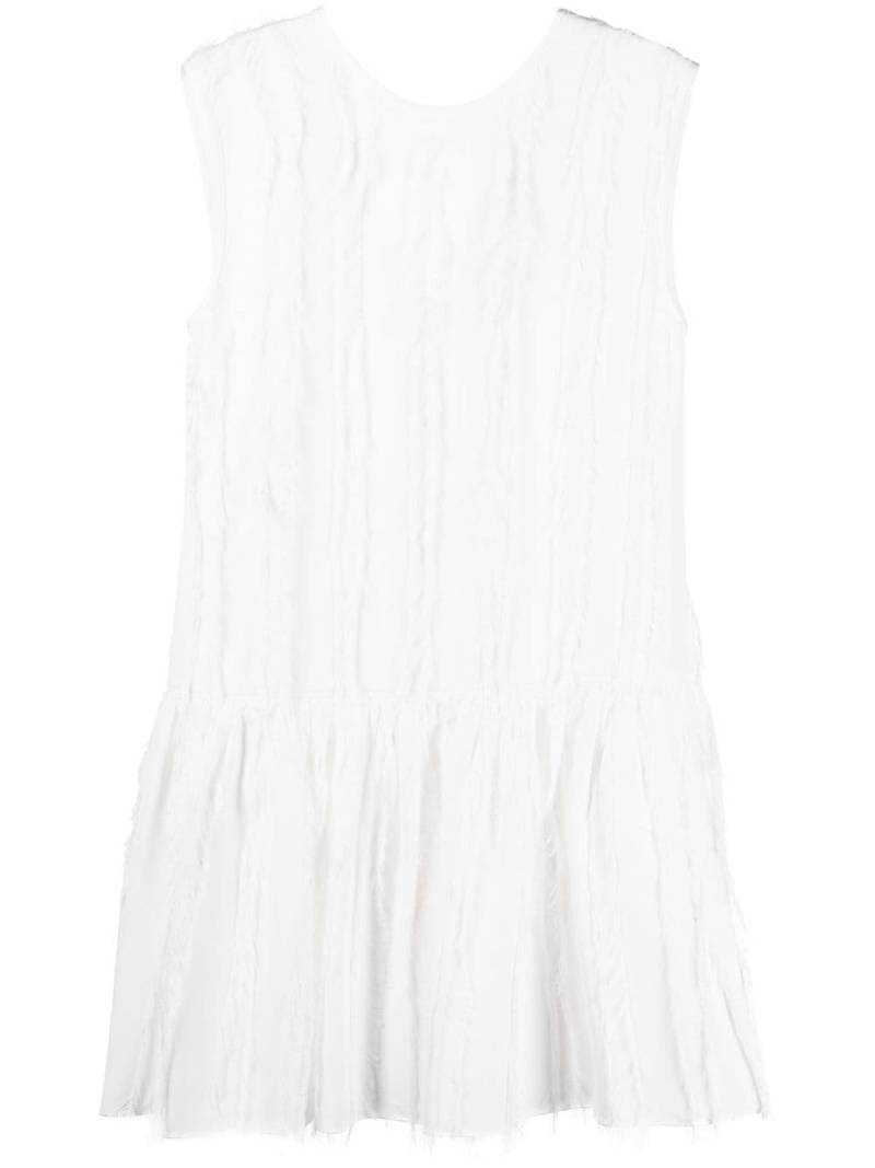 Lanvin frayed-detail tiered minidress - White von Lanvin