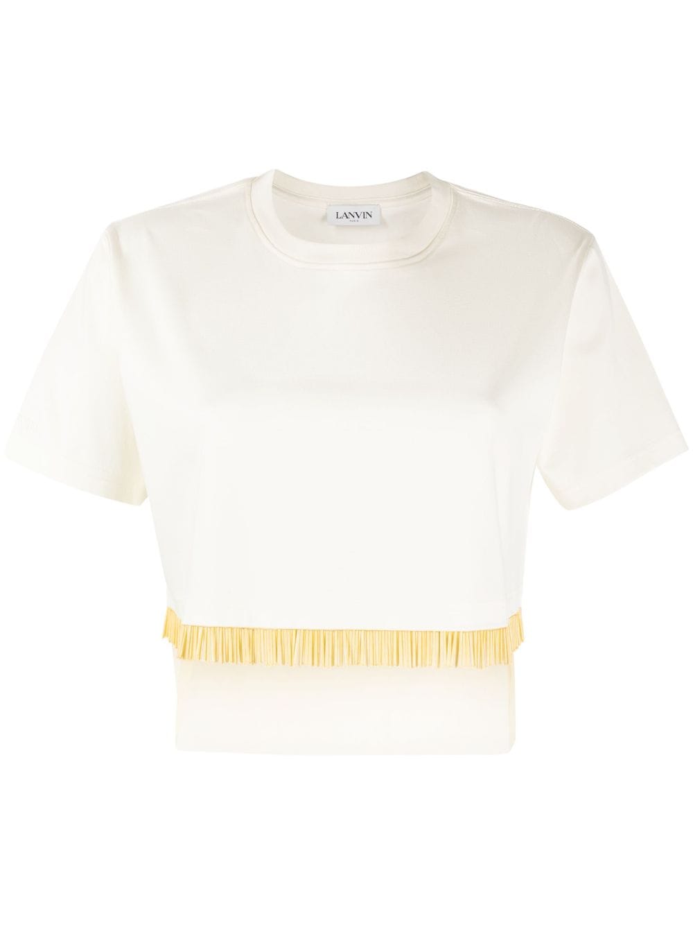 Lanvin fringed cropped T-shirt - Neutrals von Lanvin