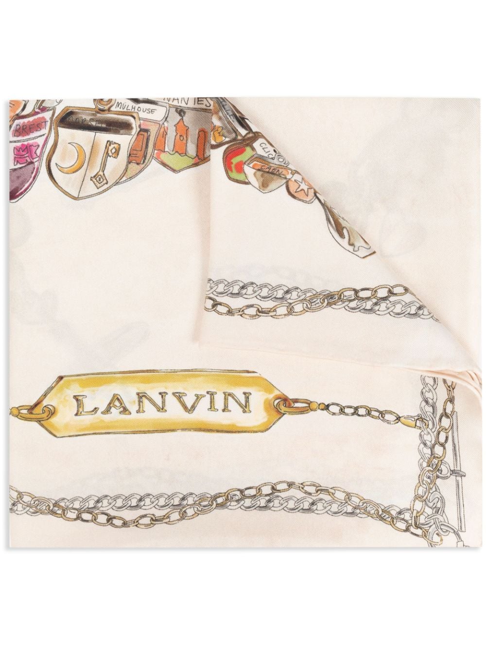 Lanvin illustration-print silk scarf - Neutrals von Lanvin