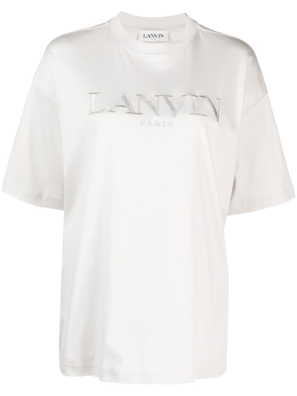 Lanvin logo-embroidered cotton T-shirt - Grey von Lanvin